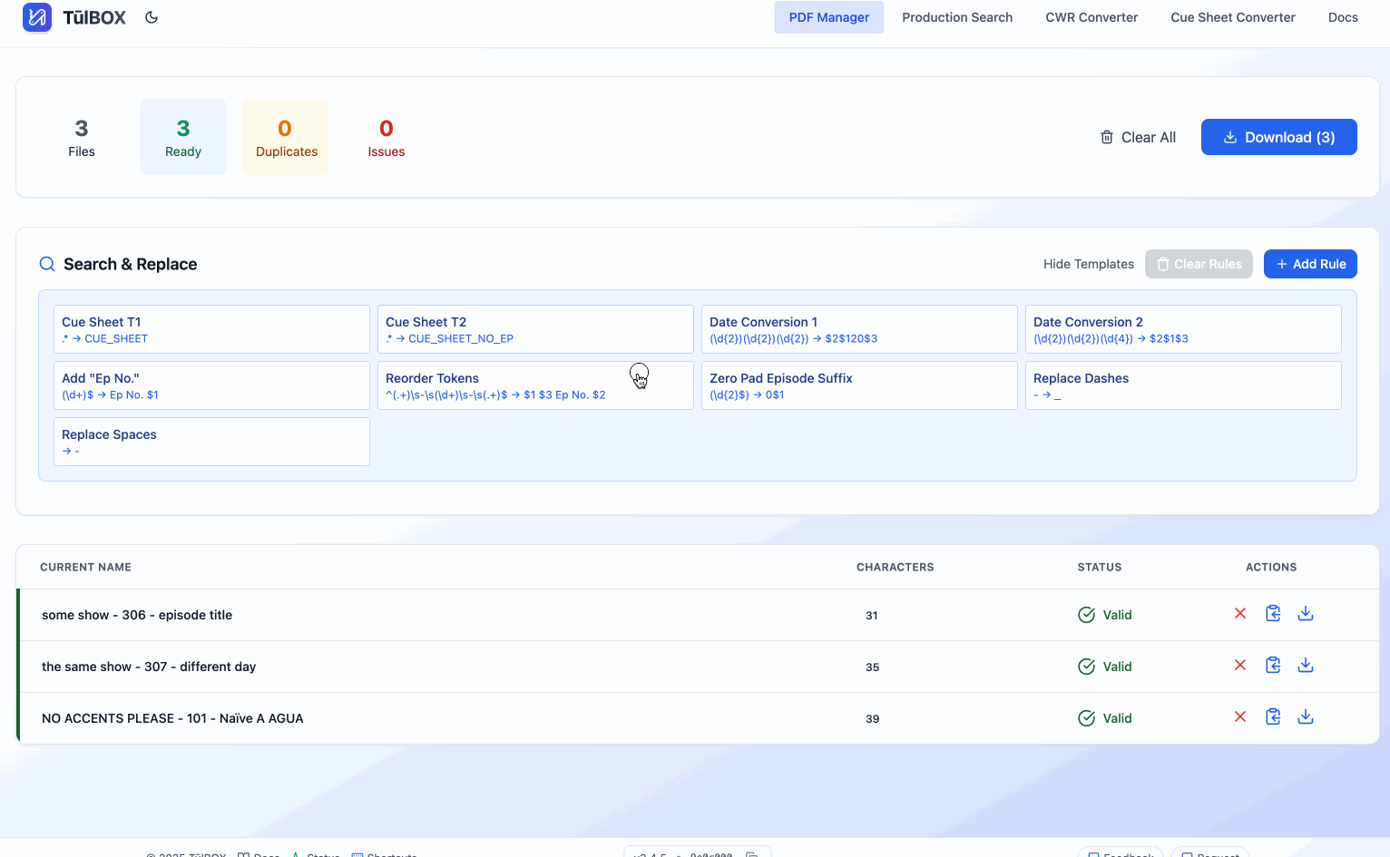 PDF Manager Example Flow